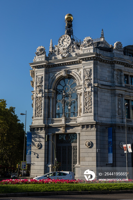 Fachada del Banco de España en Madrid, en la plaza de Cibeles