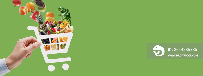 Online grocery shopping and delivery banner