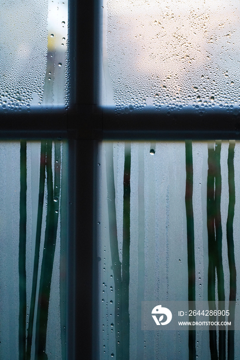 雨后的窗户局部