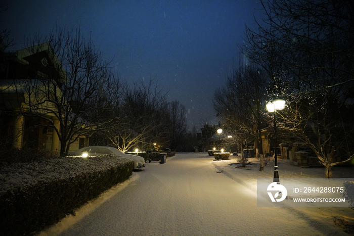 别墅区雪景