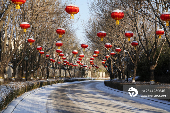 别墅区雪景