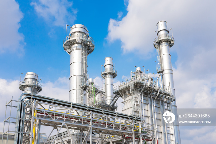 power plant in the petrochemical plant at blue sky