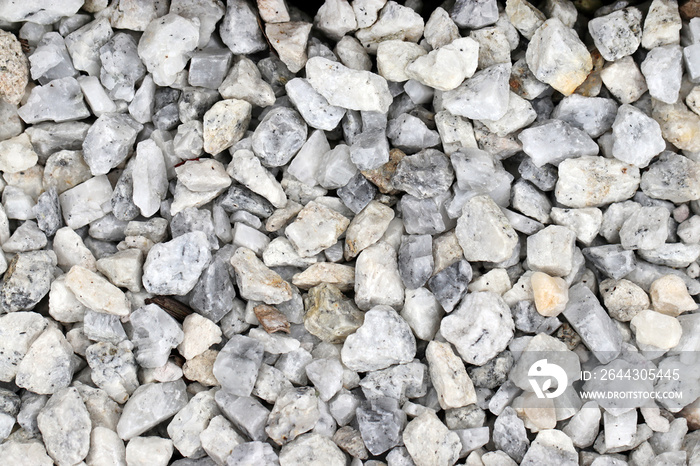 White marble gravel used as a garden mulch