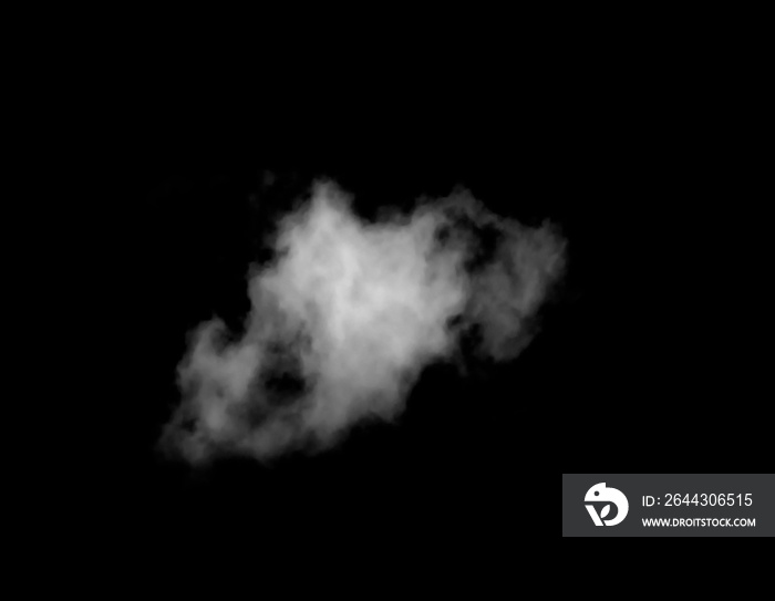 White Cloud Isolated on Black Background. Good for Atmosphere Creation