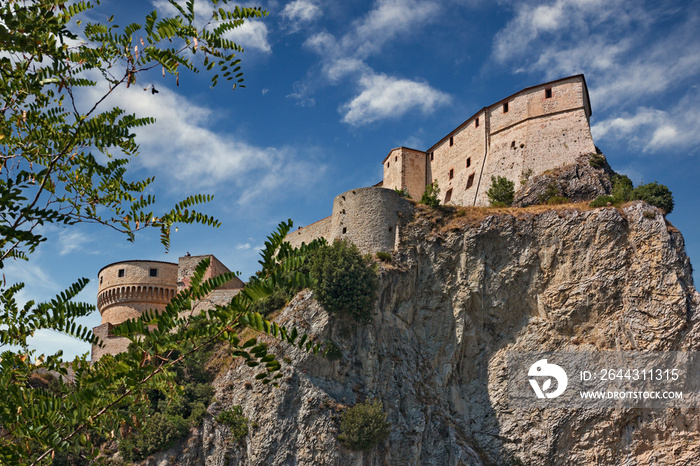 San Leo, Rimini, Emilia-Romagna. Italy: view of the medieval fortress where the occultist Count Cagliostro died