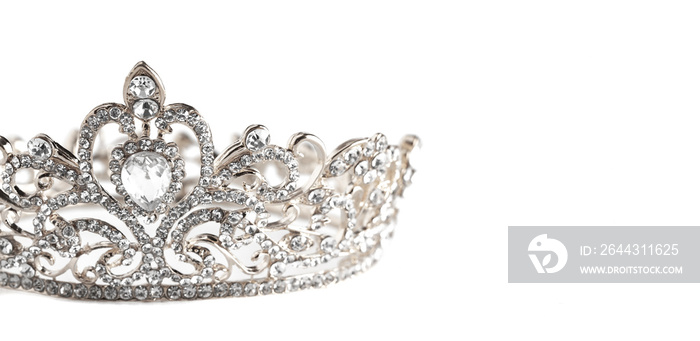 A Silver Crown Isolated on a White Background