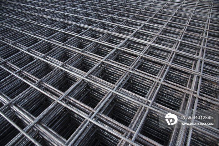 Steel Rebars for reinforced concrete.steel reinforcement bar texture in construction site.