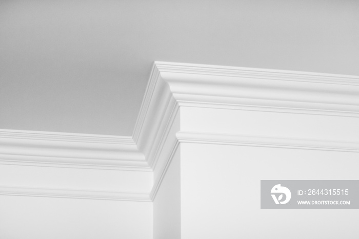 Molding on ceiling detail, interior design and architectural abstract background