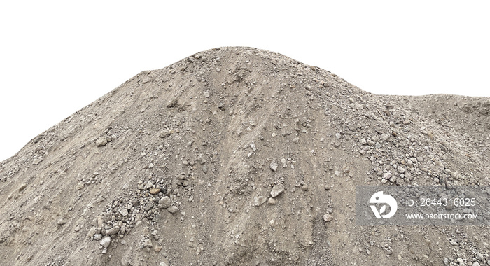 Mounds of gravel and sand isolated element