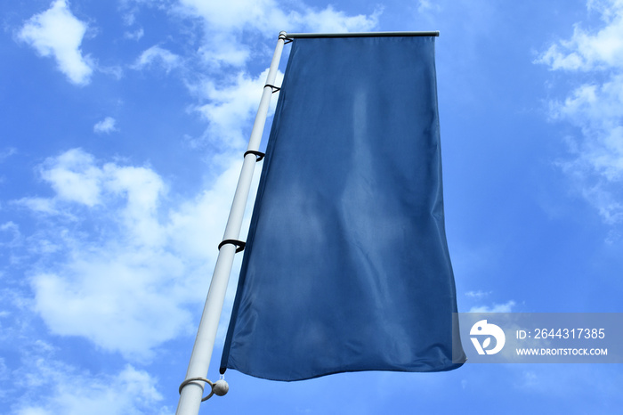 Blue fabric banner flag