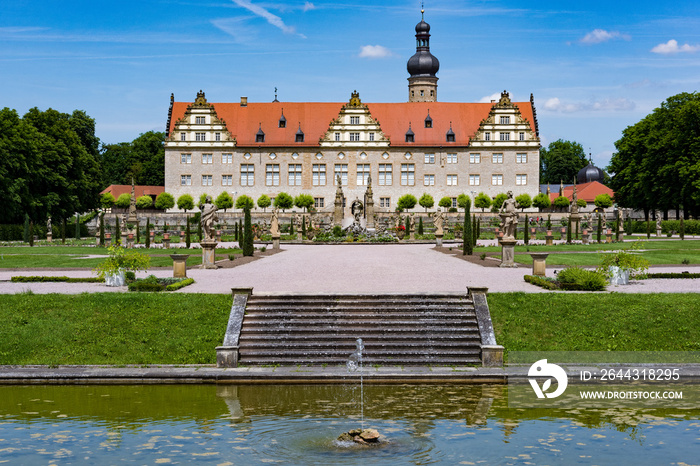 View of the 12th century Weikersheim Palace (Schloss Weikersheim), a palace in Weikersheim, Baden-WŸrttemberg, Germany.