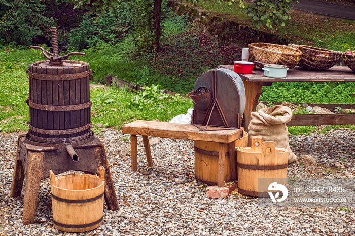 Apple Crushing and Pressing Romanian Traditional Workshop