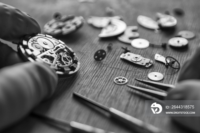 The process of repair of mechanical watches