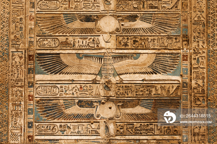 Details of ceiling in Egyptian Temple