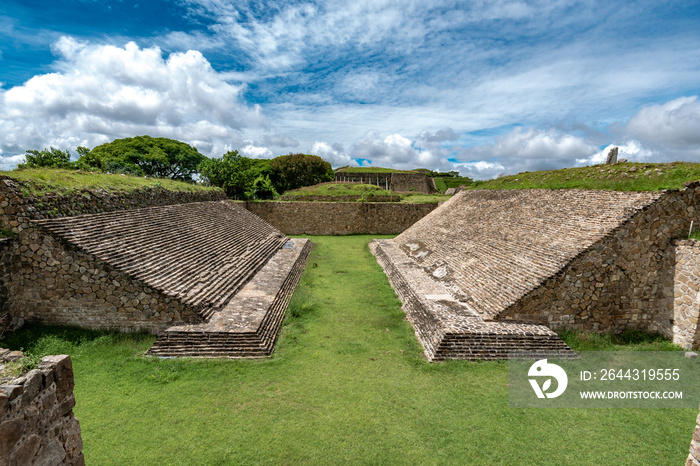 Ballgame court at Monte Alban archaeological site, Oaxaca, Mexico