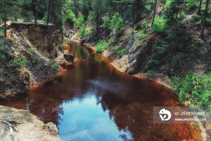 Kolorowe Jeziorka  natural colorful lakes in Rudawy Janowickie, Poland