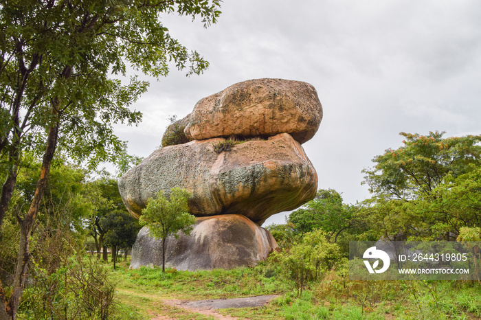 Natural balancing rocks in Epworth, outside Harare, Zimbabwe.