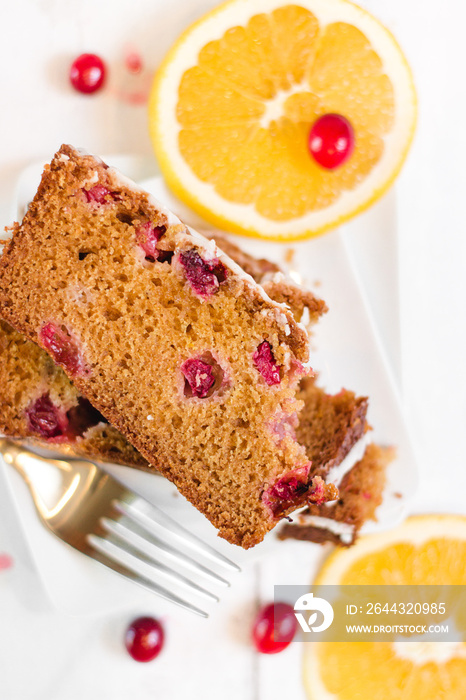 cranberry orange bread with icing