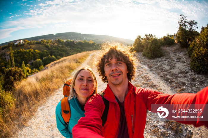 Selfie of two travelers.