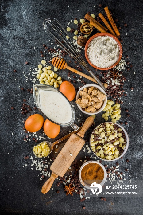 Ingredients for autumn winter festive baking