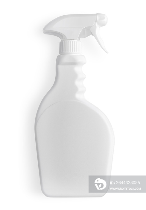 White plastic bottle with spray