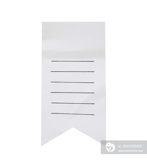 blank white note paper isolated