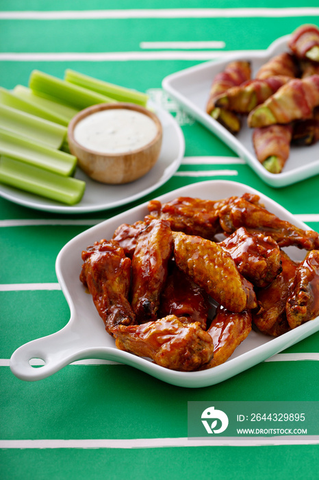 Hot wings with honey