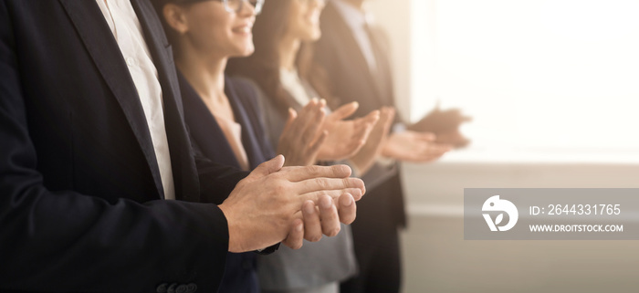 Business people hands applauding at meeting