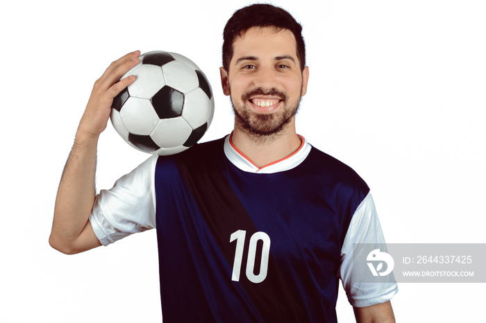Man with football ball.