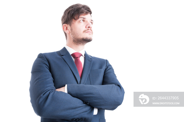 Hero shot of business man standing with arms crossed