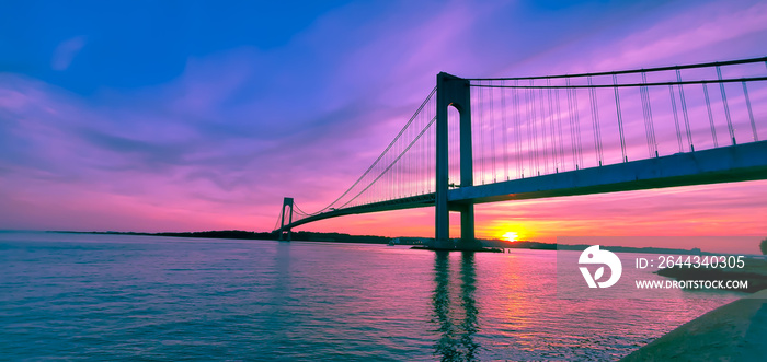 Beautiful Sunset by the Verrazzano-Narrows Bridge