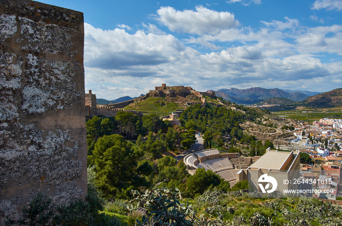 Old medieval walls of the Castle of Sagunto