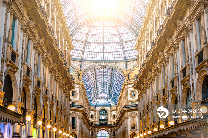 Galleria Vittorio Emanuele II glass dome in Milan