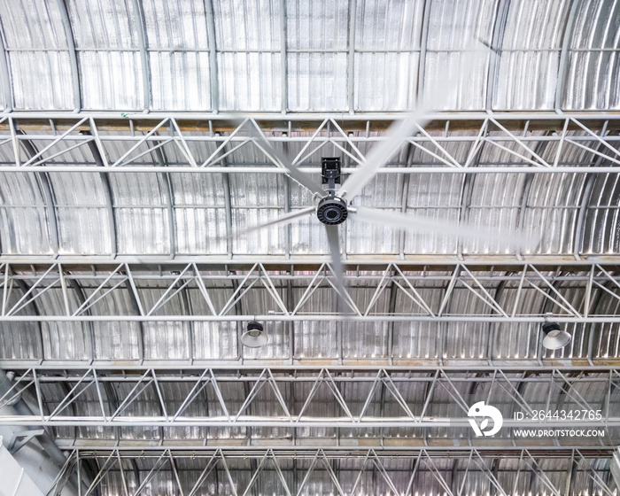 Large ceiling fan on the metal frame.