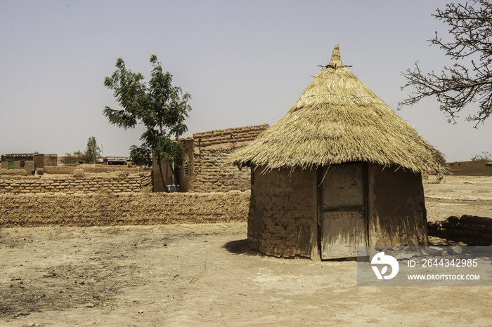 Traditional hut in a village of Burkina Faso (West Africa)