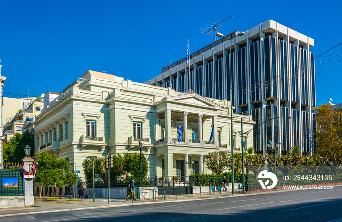 The Hellenic Ministry of Foreign Affairs Government Building in Athens, Greece.