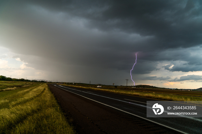 road and lightning