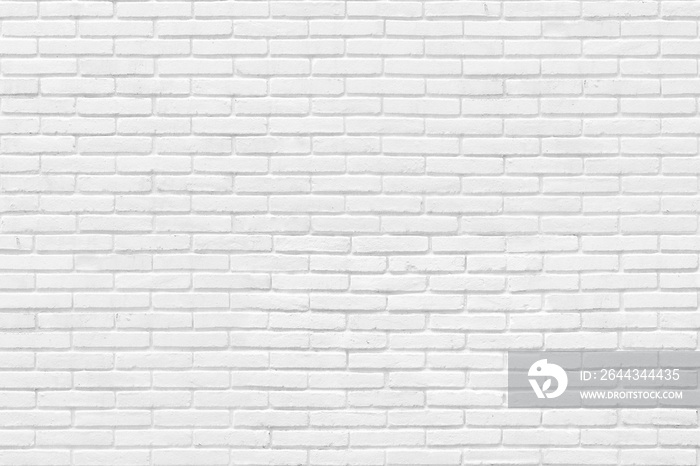 White painted brick wall. Rustic brick texture