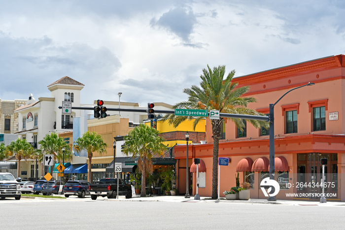 Downtown Daytona Beach Florida along international speedway in the old historic business district