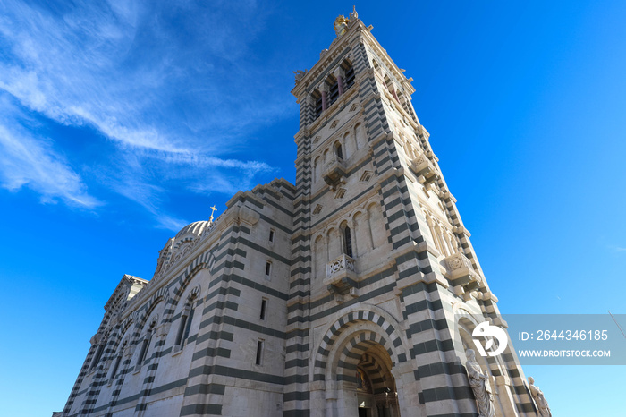 The historic church Notre Dame de la Garde of Marseille in South France .