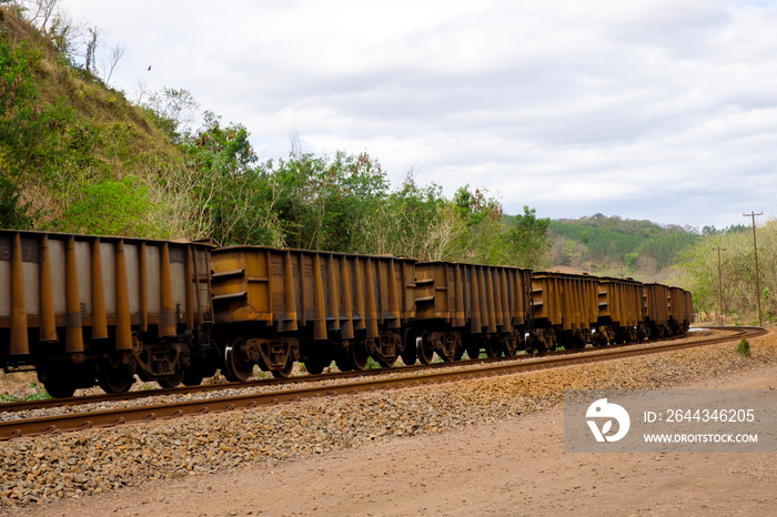 cargo train on railway