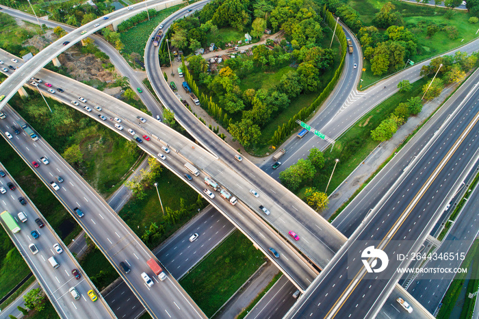 Transport city junction road aerial view