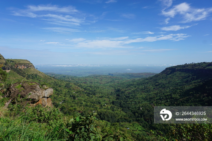 View from the Mount Elgon National Park towards the plains in the west