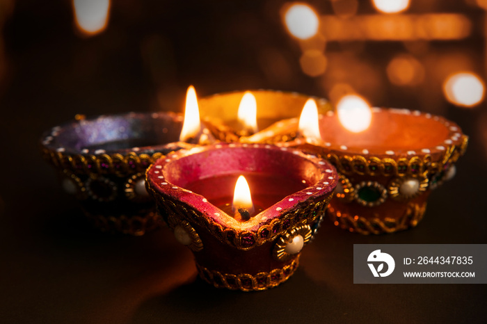 Diya oil lamps for the Diwali festival