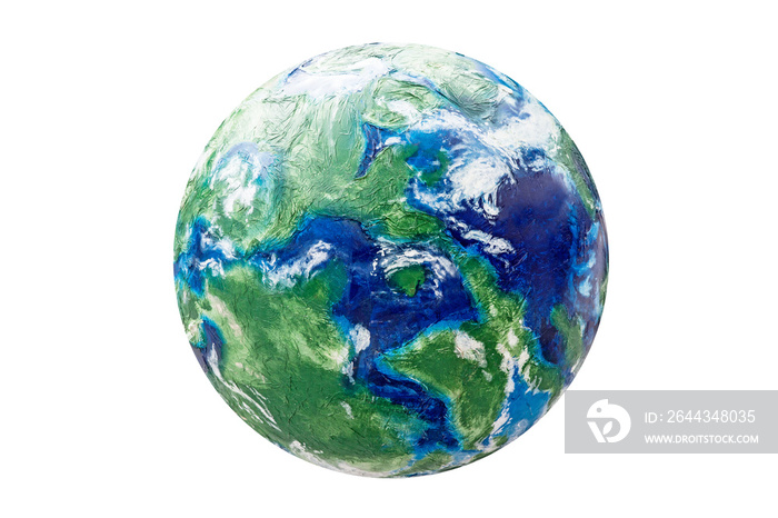 Handmade plasticine globe isolated. Great icon for global themes with clipping path