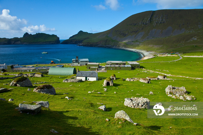 Pueblo de St. Kilda. Village Bay. Isla St. Kilda. Outer Hebrides. Scotland, UK