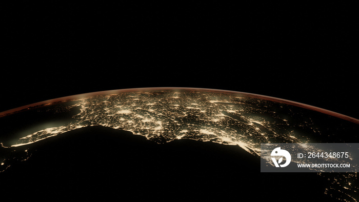 Earth seen from the space, view on the USA, east coast, New York