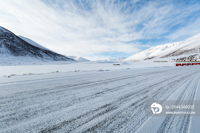 snow mountain road