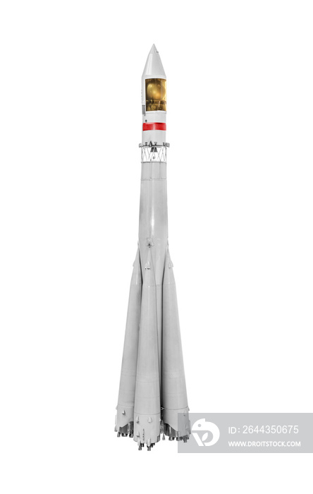 Space rocket isolated on white background.