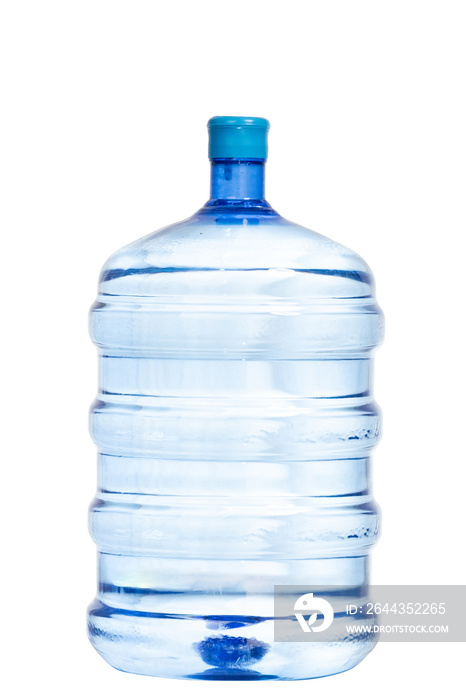 complete photograph of a container of purified water on a white background